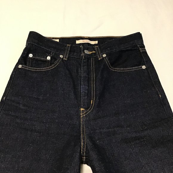 Levi's High Loose Ample Haut Jeans in Dark Blue Denim Wash - Picture 7 of 13